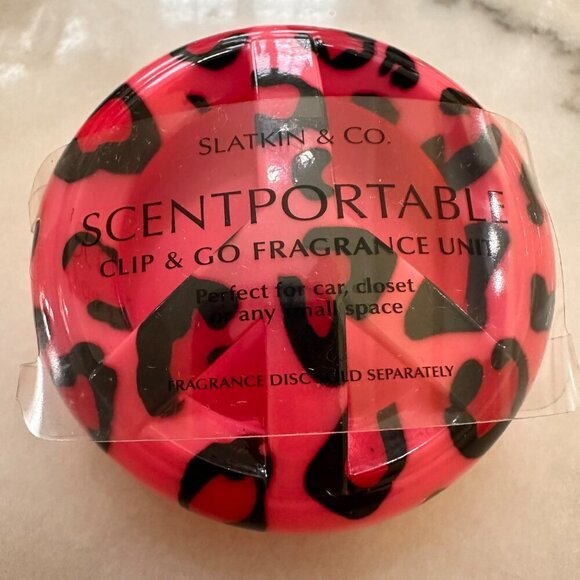 Bath & Body Works Pink Black Leopard Animal Print Peace Sign Scentportable Visor - Picture 3 of 6